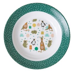 Rice Plate Kids Bowl Party Animals Green
