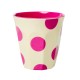 Rice beker Creme Dots