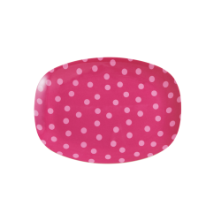 Rice bord ovaal Dots Fuchsia