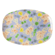 Rice Oval Plate Painted Flower