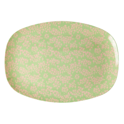 Rice Oval Plate Pink Flowerfield