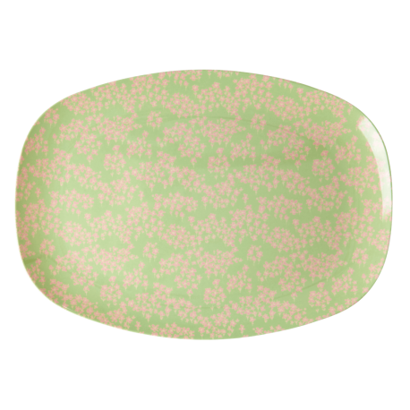 Rice Oval Plate Pink Flowerfield