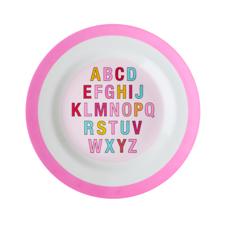 Rice bord Alfabet Roze