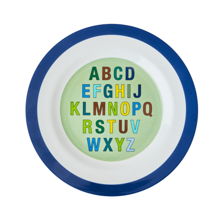 Rice bord Alfabet donkerblauw