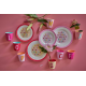 Rice Dinerbord Alfabet Rood