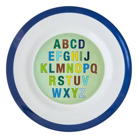 Rice Dinerbord Alfabet Donkerblauw