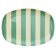 Rice Oval Plate Green Stripes