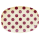 Rice Oval Plate Purple Dots