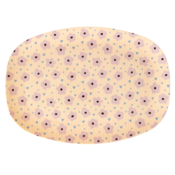 Rice Oval Plate Flowers