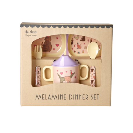 Rice Dinner set Party Animal Pink