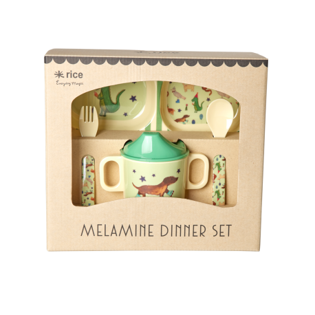 Rice Dinner set Party Animal Green