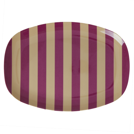 Rice Plate Plum Stripes