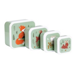 Lunch- en snackbox set Forest Friends (4 stuks)