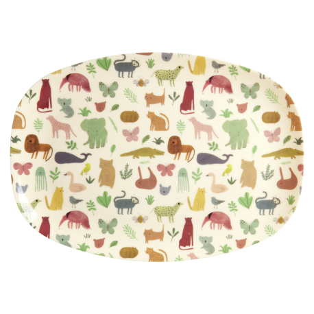 Rice Oval Plate Sweet Jungle