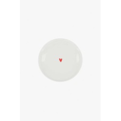 Zusss gebaksbordje wit met rood hartje