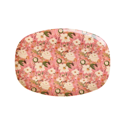 Rice Oval Plate Allison Flower