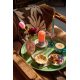 Rice kandelaar glas roze blauw M