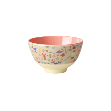 Rice Small Bowl Coral Ocean