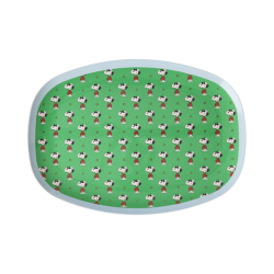 Rice Oval Plate Green Snoopy Peanuts